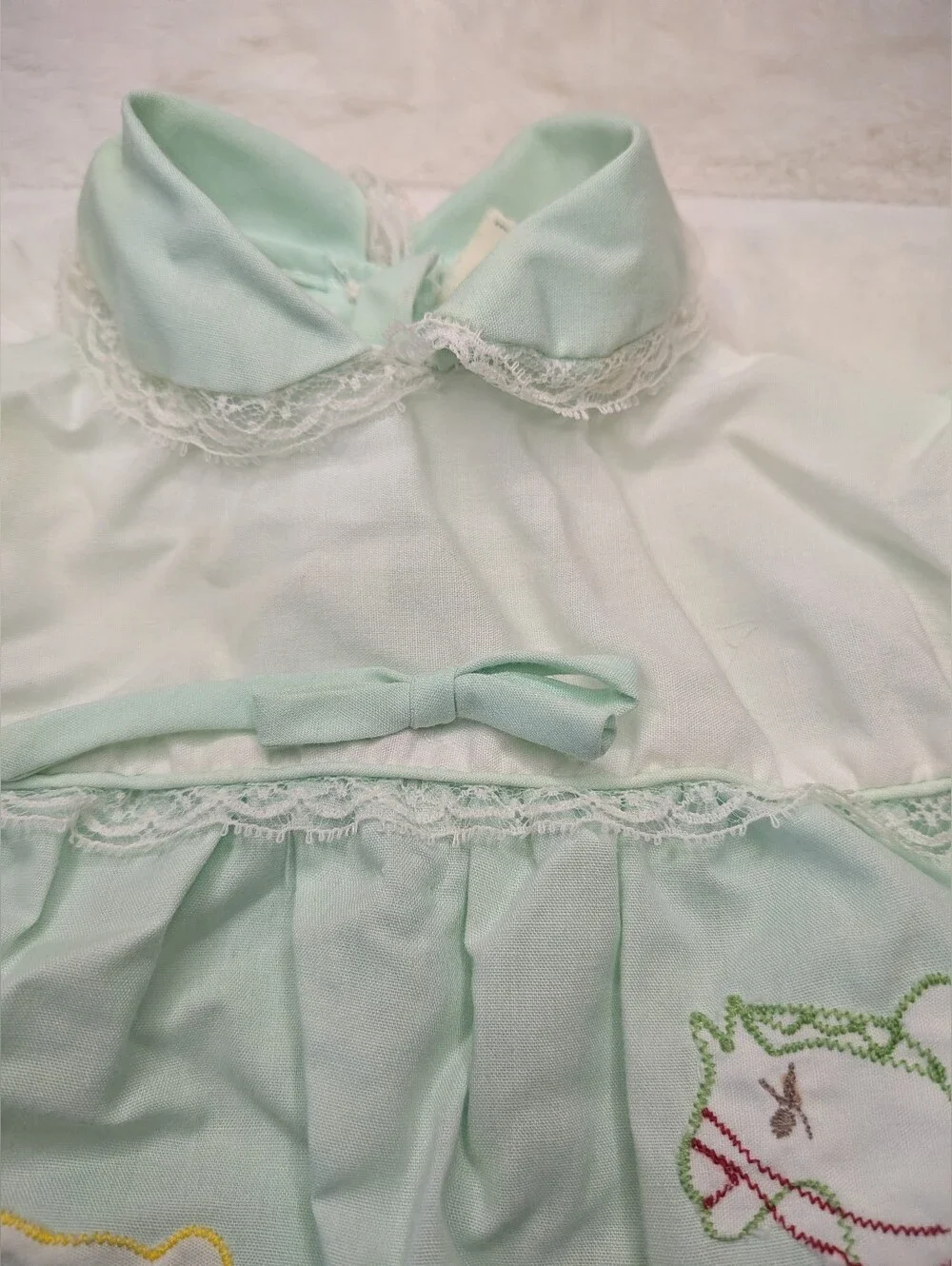 Vtg 1980s Infant 2 Piece Embroidered Set 0-6 Month